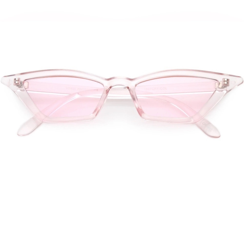 Translucent light pink cat eye sunglasses. NWOT